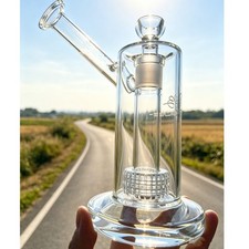 Percolator matrix tire Glass Water Pipe Helix rig Hookah 18mm Thick bottom 8” picture