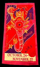 MWT 60s 70s Linen Tea Towel Wall Art SCORPIO Zodiac Astrology Horoscope picture