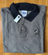 VTG NOS NWT Disneyland Resort Houndstooth Mickey Mouse Black Polo Shirt XL picture