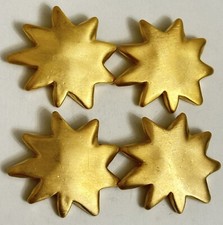 4 Stars Large Chunky Metal Goldtone Jacket Overcoat Coat Buttons 1.75” x 1.75” picture
