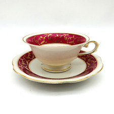 Porzellan Imperial Germany Footed Demitasse Tea Cup Saucer Pink Gold Trim picture