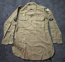 Authentic Vintage 1940's WWII US Army Uniform Field Shirt - 14-1/2 x 32 picture