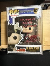 BLACK CLOVER FUNKO 1420 BLACK ASTA SIGNED W/ COA DALLAS REID VOICE OF ASTA picture