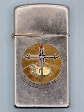 Vintage 1967 Iceland Defense Force Chrome Slim Zippo Lighter picture