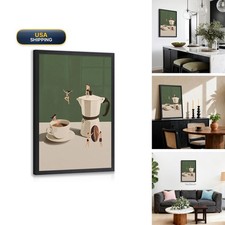 CAZLOUC Vintage Fun Coffee Wall Art, Funny Mini Swimmer Wall Decor, Green picture