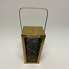Majestic MCM Acrylic/Lucite Black Lace Confetti Purse/Handbag Gold Tone Brass 6” picture
