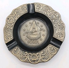 Vintage NASA Ashtray Columbia Young-Crippen Space Metal Houston TX picture