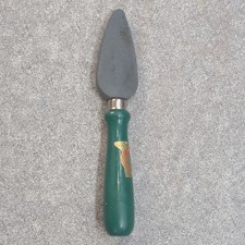 Vintage Carborundum No 66 Knife Sharpener Green Wood Handle Sharpening Stone picture