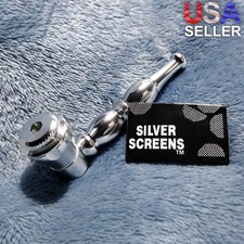 NEW Small Silver Stylish Smoking Pipe Tobacco Herb Portable Metal Pocket Size picture