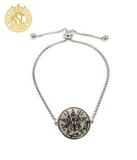 Seal of Tetragrammaton 72 names of God King Solomon Coin Bracelet Silver picture