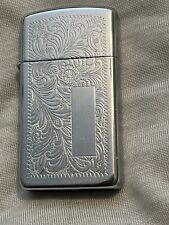 Vintage Skinny Zippo Floral Pattern Not Engraved Yet Very Nice Slim Line picture