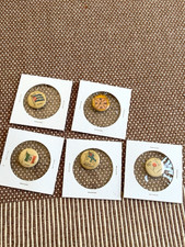 1890s Sweet Caporal Cigarette Flag Pinback Buttons Whitehead Hoag Lot of 5 picture