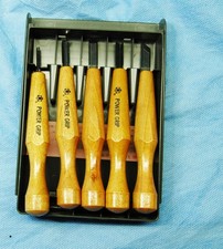 Mikisyo Power Grip Carving Knife Set of 5 w/ Gray Case Japan Woodblock Tool picture