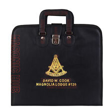 Masonic Hand Embroidered Customize Past Master  Masonic Apron Case with Handle picture