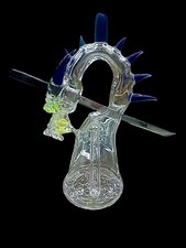 Tony Kazy Clear Dragon Blue Horns heady  Water Pipe picture
