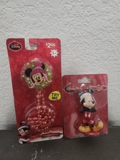 Vintage Y2K Disney Christmas Mickey Mouse Figurine And Necklace Set picture