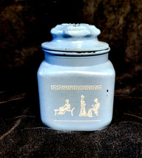 Blue Vtg. 2000's Square Glass Jar picture