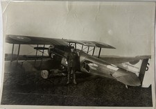 WWI SPAD Hispano Suiza Biplane Fighter Aircraft Pilot Original Vintage Photo picture