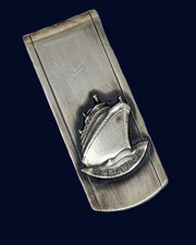 Holland America Line S.S. ROTTERDAM Silverplated Money Clip w/ Raised Portrait picture