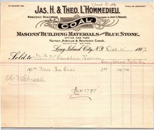 1897 Jas. H. & Theo. L'Hommedieu Coal Billhead Long Island City NY picture