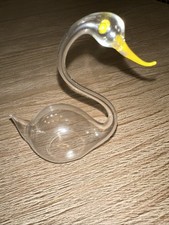 Vintage Blown Glass Swan Figurine Handblown Art Glass- Delicate picture