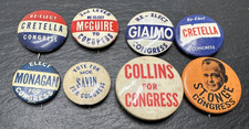 EIGHT ASSORTED VINTAGE CONGRESSIONAL PINS M717 picture