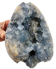 Giant Blue Celestite Crystal Egg Madagascar 5lbs 6.4oz. picture