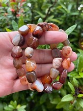 Grade A++ Carnelian Crystal Nugget Bracelet, Genuine Gemstone Bracelet, Bulk Lot picture