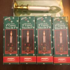 VTG Wynne Christmas Holiday Window Candles 9” Battery Brass Plated SET OF 4+ picture