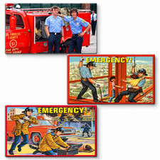 3 Piece Vintage Style 1970's Emergency Fire Rescue TV Show Metal Magnet Gift Set picture
