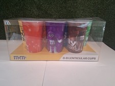 M&M's 3-D Lenticular Cups Set of 8 Characters Blue Red Yellow Green Purple 2024 picture