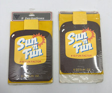 Vintage Hallmark Ambassador Sun N Fun Party Invitations 16 Cards NIP 2 Packs picture
