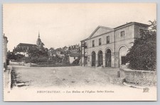 Neufchâteau France Les Halles & Église Saint-Nicolas Vintage Postcard ND Phot picture