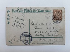  Old China postcard with dragon stamp and cancel  picture