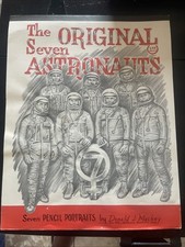 1960s THE SEVEN ORIGINAL ASTRONAUTS vtg sketch book Don Mackey art nasa apollo picture