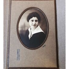 Trifold Cabinet Card Photo Victorian Lady Woman Portrait￼ Folio Embossed Oval picture
