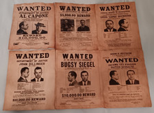 BONNIE & CLYDE Wanted Poster AL CAPONE JOHN DILLINGER BUGSY SIEGEL DUTCH SCHULTZ picture