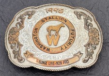 Vintage 1995 Washington Futurity Stallion Lunge Line Non Pro Trophy Belt Buckle picture