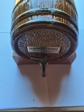 Old Bardstown Barrel Decanter with Spigot  Vintage Cedar Stand   picture