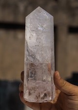 180MM 8 Faceted Clear Crystal Quartz Healing Obelisk Rainbow Gemstone Tower picture