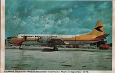 Lockheed Electra HK-1845 Aerocondor Colombia Miami 1976 Aviation Postcard picture