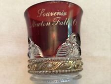 Souvenir Ruby Glass Cup, Circa 1900, Newton Falls, Ohio picture