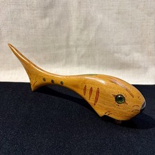 Vintage Bottle Opener Corkscrew Barware Nordic Danish Teakwood Fish  picture