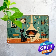 Atomic Mid Century Modern Graphic Retro Metal Tin Sign picture