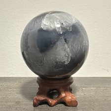 Volcano Agate Crystal Sphere 424 Grams 2.6” UV Reactive picture