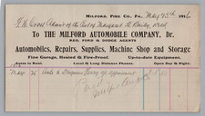 1916 Billhead Milford Automobile Company, Machine Shop, Repair, Pike County, PA. picture