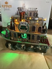 Pumpkin Hallow LED Spooky Texas Hold 'Em Riverboat Tabletop Halloween Village picture
