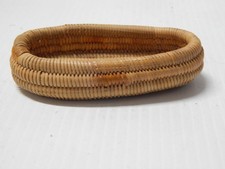 ANTIQUE DIEGUENO MISSION INDIAN BOAT SHAPED MINIATURE BASKET SO. CALIF picture