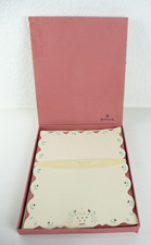 Vintage Hallmark Stationery Set Floral Cut Out Border Design w/ Envelopes Ivory picture
