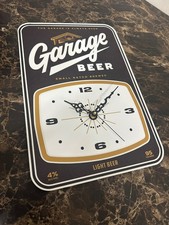 Vintage style Garage Beer brand clock on .080 alum custom sign 12
